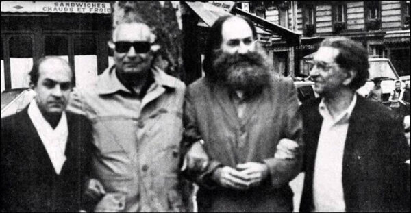 From left to right – Alekos Fassianos, Yasar Kemal, Elias Petropoulos, Abidin Dino -Paris 1977
